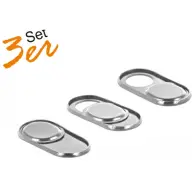 DELOCK 3-pack webcam cover for laptop tablet and smartphone silver