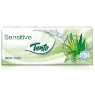 TENTO Papír zsebkendő 3 rétegű 10x10 db Sensitive aloe vera