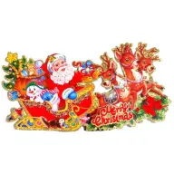 IRIS 3D Merry Christmas feliratú/32x17cm 2db karton dekoráció