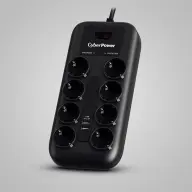 CYBERPOWER P0820SUF0-DE prelungitor 8 prize 2xUSB cu întrerupător și protecție 1.8m negru