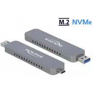 DELOCK 42616 - M.2 NVMe PCIe SSD USB 3.1 Gen 2 Type-C és Type-A male Külső Ház szürke