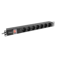 LANBERG PDU-07F-0200-IEC-BK 7 podloška razdelnik 2m crno prekidač zaštićeno