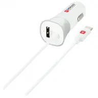 SKROSS Autós töltő 1xUSB kimenet 5.4A fix USB-C kábellel fehér