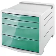 ESSELTE Irattároló műanyag 4 fiókos Colour Ice áttetsző zöld