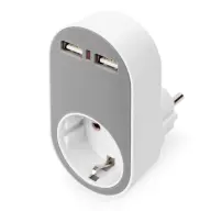 DIGITUS DA-70617 Zidna utičnica 2xUSB bijelo-siva