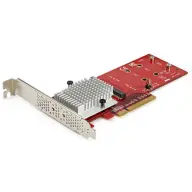STARTECH Dual M.2 PCIe SSD Adapter Card - x8 / x16 Dual NVMe or AHCI M.2 SSD to PCI Express 3.0 - M.2 NGFF PCIe (M-Key) Compatible