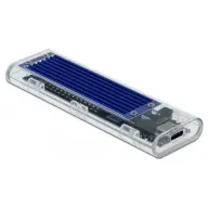 DELOCK 42620 - Külső ház M.2 NVME PCIe SSD-hez USB Type-C female átlátszó