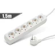 DELIGHT 20210 6 Steckdose Verteiler 1.5m Weiß