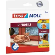 TESA Door and ablaktömítő ribbon 9 mm x 6 m "tesamoll® D profil" brown