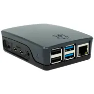 RASPBERRY PI 4B fekete ház málna logóval