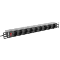LANBERG PDU-09F-0300-BK 9x SCHUKO višak napona zaštitni razdelnik 3m crno