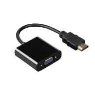 HAMA HDMI VGA/D-Sub + Jack Converter Black 10cm 200343