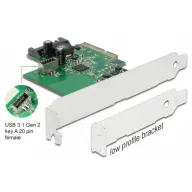 DELOCK PCI Express Kártya 1 x belső USB 3.2 Gen 2 Kulcs A - 20 tűs anya csatlakozó
