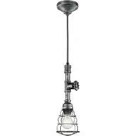 TRIO LIGHTING 307000188 GOTHAM 1 x E27 kovinska 1-kraka viseča svetilka v starinsko srebrni barvi
