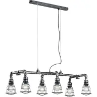 TRIO LIGHTING 307000688 GOTHAM 6 x E27 večkraka viseča svetilka v starinsko srebrni barvi