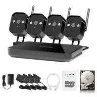 ZMODO 4 csatornás NVR + 4 db WiFi IP kamera + 1 TB HDD fekete