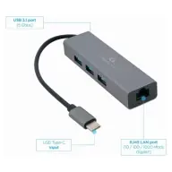 GEMBIRD A-CMU3-LAN-01 USB 3.1 Type C UTP transformator 1Gbps sivo