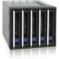 ICYDOCK MB155SP-B - 5 Bay EZ-Tray 3.5" SATA Hard Drive Hot-Swap Backplane Cage in 3x External 5.25" Bay