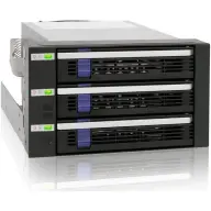 ICYDOCK MB153SP-B 3 Bay EZ-Tray 3.5" SATA Hard Drive Hot-Swap Backplane Cage in 2x External 5.25" Bay