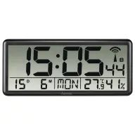 HAMA 186352 Jumbo wall clock with thermometer black