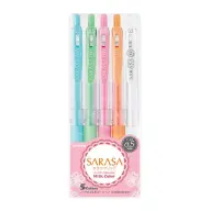 ZEBRA Sarasa Clip Milk Nyomógombos zseléstoll készlet 0.33mm 5 darabos pasztell színek