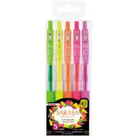 ZEBRA Sarasa Clip Neon nyomógombos zseléstoll készlet 0.33mm 5 darabos neon színek