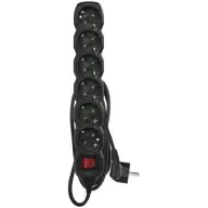 EMOS PC1621R Verlängerungskabel 6 Steckdose 1.5m schwarz Schalter