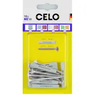 CELO MZ universal plastic dűbel 6x40+4.5x50 screw nail 10pcs / blisters