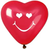 Léggömb 40 cm heart form smiley red