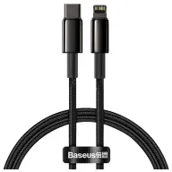BASEUS USB 2.0 Type C Lightning Töltő/adat Fekete 1m CATLWJ-01