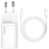 BASEUS Super Si Quick Charger 1C 20W with USB-C cable for Lightning 1m bijela
