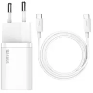 BASEUS Super Si Quick Charger 1C 25W with USB-C cable for USB-C 1m bijela