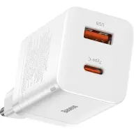 BASEUS Super Si Pro Quick Charger USB + USB-C 30W bijela