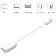 UGREEN US205 15 cm-es USB külső hangkártya fehér