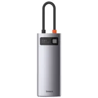 BASEUS Metal Gleam Series 6 az 1-ben hub USB-C - 3x USB 3.0 + HDMI + USB-C PD + Ethernet RJ45
