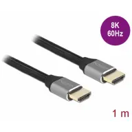 DELOCK HDMI 2.1 Összekötő Fekete-Szürke 1m 83995