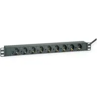 ROLINE 19" Rack PDU 8x Schuko C14 M 2m negru
