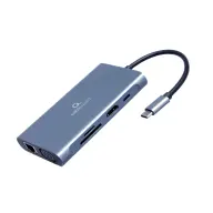 GEMBIRD USB Type-C 7-in-1 multi-port adapter sivo