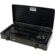 MPM SMILE-KN-02-1KB aragaz cu 2 arzătoare cu model de trandafiri negru