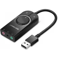 UGREEN CM129 15 cm-es USB külső hangkártya fekete