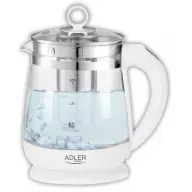 ADLER AD 1299 Vízforraló üveg hőmérséklet-szabályozóval és teafőzővel 1.5 l