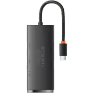 BASEUS Lite Series Hub 4in1 USB-C 4x USB 3.0 + USB-C 0.25m fekete