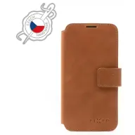 FIXED ProFit ročno šivan usnjen ovitek s stranskim odpiranjem iPhone 13 Pro Max rjav