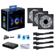 LIAN LI UNI FAN SL-INF 120mm fekete 3 darabos szett vezérlővel