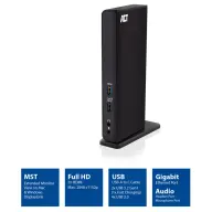 ACT CONNECTIVITY USB-C vagy USB-A kettős monitor dokkolóállomás
