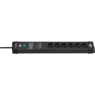 BRENNENSTUHL Premium-Line 60.000A elosztó túlfeszültség védelemmel 6 utas fekete 3m H05VV-F 3G1.5