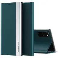 WOOZE Silver Line Oldalra nyíló tok stand Xiaomi Poco M4 Pro 4G sötétzöld
