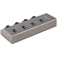 STARTECH 4-Port Self-Powered USB-C Hub with Individual On/Off Switches