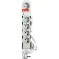 LEGRAND 694565 Standard Verteiler 6 Steckdose 3m weiß grau