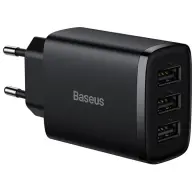 BASEUS Kompakt gyorstöltő 3x USB 17W fekete